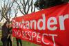 Vigília de trabalhadores do banco Santander contra o despedimento coletivo, convocada pelo MAAD, 14 de janeiro de 2022 – Foto de Manuel de Almeida/Lusa
