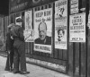 Cartazes da campanha eleitoral de 1945 no Reino Unido. 