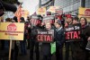 Protesto contra o CETA - é urgente combater este e outros tratados semelhantes, protegendo a democracia, a saúde, o trabalho e o ambiente