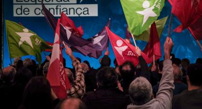 Comício em Braga com José Maria Cardoso, Francisco Louçã e Catarina Martins