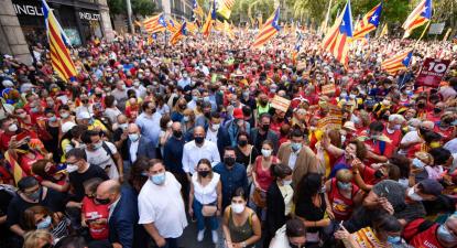 Manifestação deste sábado em Barcelona. Fonte: Twitter ERC.