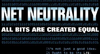 Neutralidade da Internet - “Todos os bits (a mais pequena unidade de informação) são criados iguais” - Logo em defesa da neutralidade da Internet