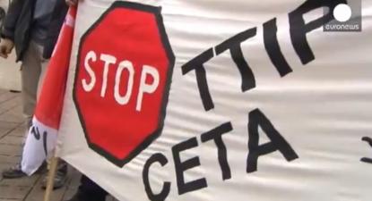 Milhares protestam contra o Tratado Transatlântico