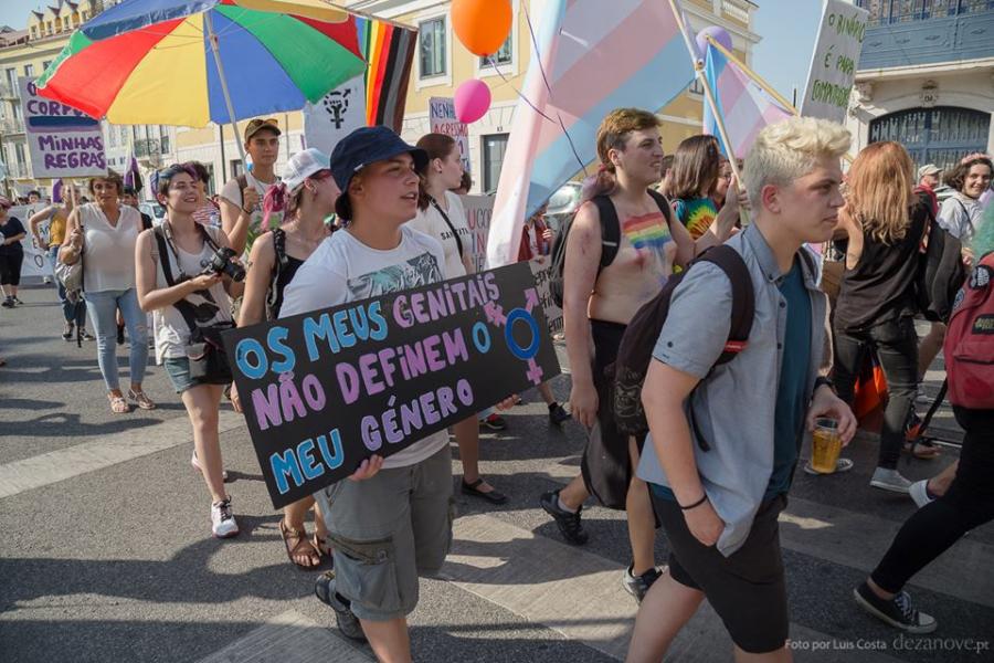 Bloco Trans na Marcha do Orgulho LGBT de Lisboa de 2017. Foto: Luís Costa/dezanove 