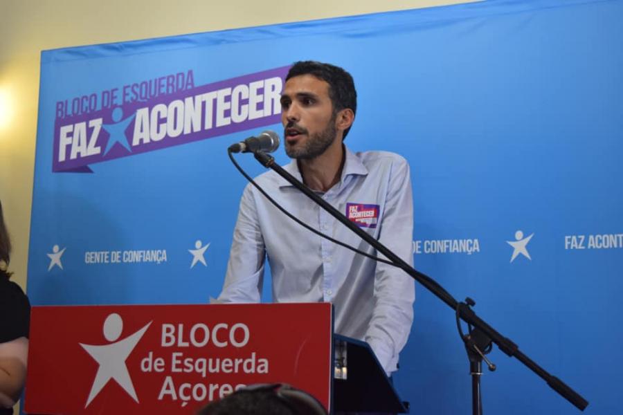 António Lima, comício do Bloco em Ponta Delgada, 13 de setembro de 2019.