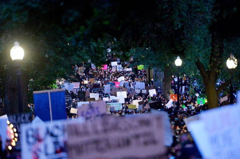 Protesto em Boston, em 31 de maio de 2020