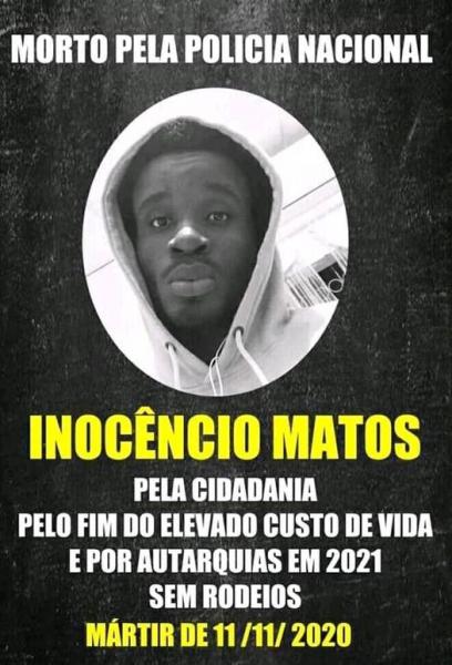 Inocência de Matos, assassinado pela polícia angolana a 11 de novembro de 2020