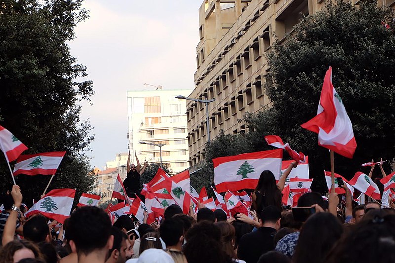 Protesto na praça Riad al-Solh em Beirute - Foto wikipedia