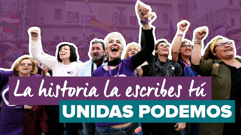 Cartaz de Unidas Podemos - “La historia la escribes tú”