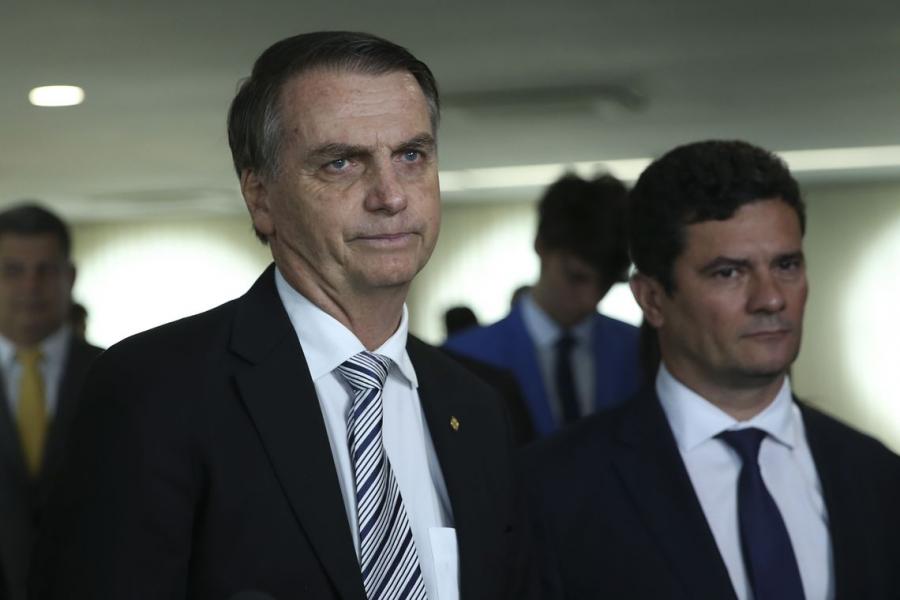 Bolsonaro e Sérgio Moro. Foto de José Cruz - Agência Brasil