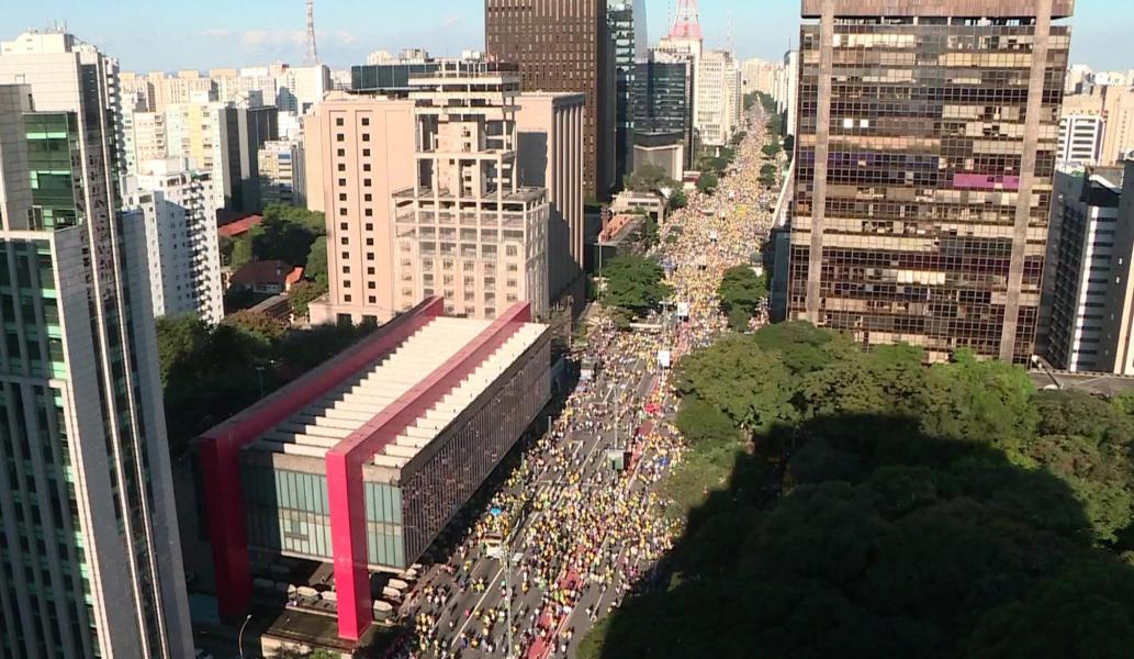 Manifestação pró-Bolsonaro em S. Paulo.